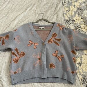 Celebrity Pink Blue and Brown Cardigan Sweater